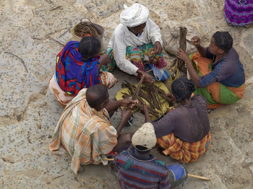 成年人,坐,横图,消费,叶子,非洲,马达加斯加,市场,社区,摄影,购买,干的,贩卖,贸易,图利亚拉,男人,女人,商人,烟草,彩图