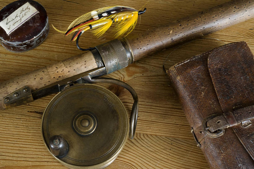 无人,横图,室外,运动,英国,设备,英格兰,物品,力量,摄影,钱包,古董,黄铜,钓竿,渔线轮,休闲活动,彩图,钓鱼