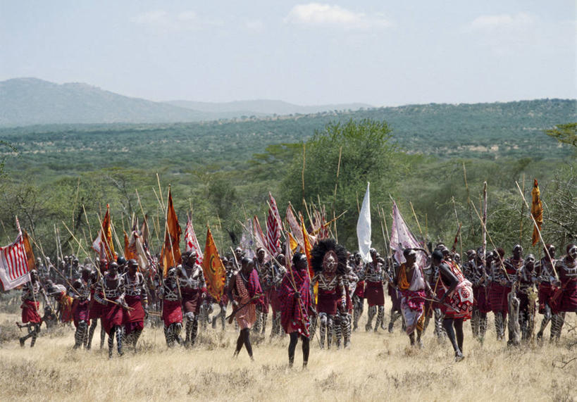 儿童,成年人,人群,横图,生产线,旗帜,非洲,肯尼亚,摄影,典礼,男孩,男人,彩图,传统文化,燕尾旗,马赛人