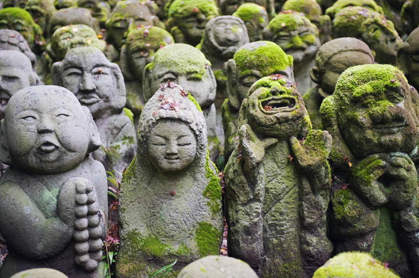 无人,横图,室外,枫树,叶子,雕塑,日本,亚洲,雕像,苔藓,图像,摄影,京都府,东亚,本州,本州岛,日本国,近畿地方,近畿,岚山,雕塑家,秋天,彩图,拟人