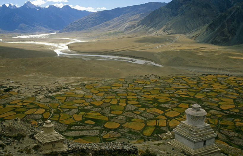 无人,横图,室外,农业,河流,印度,亚洲,田地,乡村,摄影,修道院,南亚,印度共和国,克什米尔,查谟.克什米尔,查谟.克什米尔邦,彩图,喀什米尔,克什米尔地区