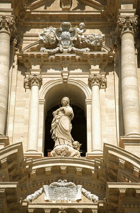 无人,横图,室外,建筑,雕塑,意大利,欧洲,雕像,摄影,宗教,基督教,西西里,地中海文化,巴洛克风格,圣玛丽,彩图,大教堂