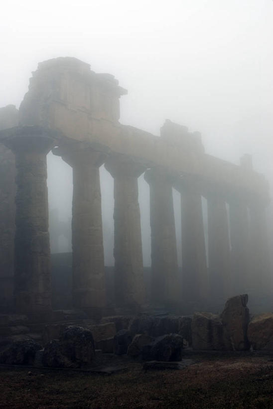 无人,竖图,雾,非洲,利比亚,柱子,北,摄影,希腊文化,北非,宙斯,彩图,旅行,联合国教科文组织