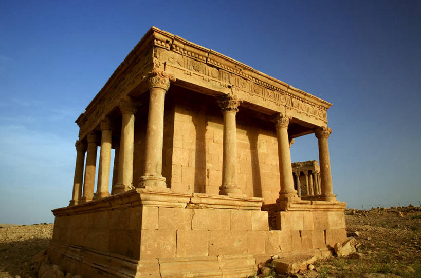 无人,横图,沙漠,建筑,非洲,利比亚,首都,北,摄影,考古学,陵墓,柱廊,彩图,帝国