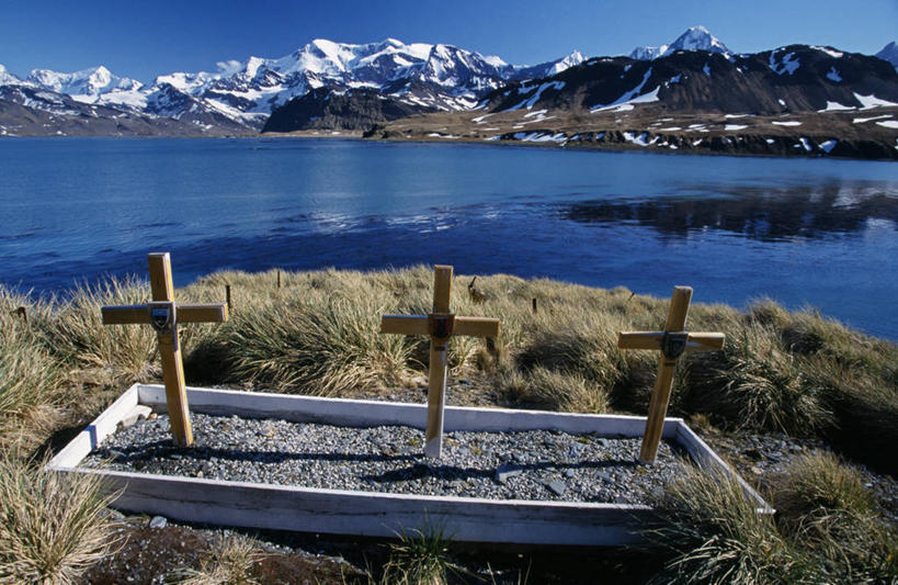 无人,横图,山,山脉,水,雪山,士兵,十字架,海湾,摄影,纪念,留念,怀念,南乔治亚岛,彩图