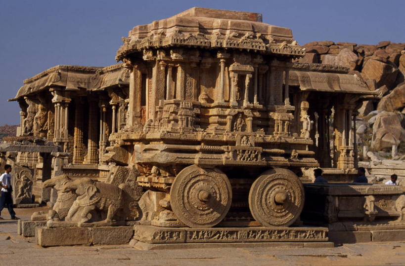 无人,寺庙,横图,建筑,印度,砖,运输,摄影,宗教,宗教建筑,卡纳塔克邦,战车,灵性,亨比,彩图