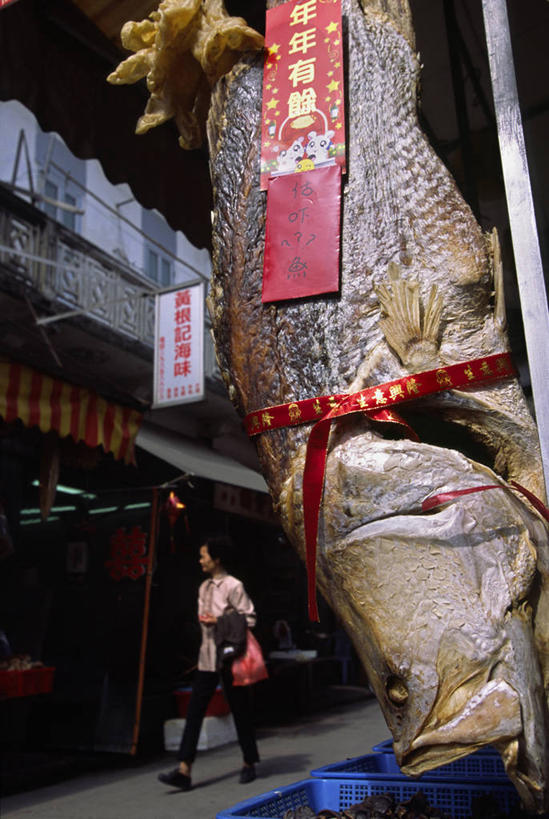 一个人,商店,竖图,购物,消费,渔业,城市,香港,春节,亚洲,装饰,包装纸,岛,鱼干,食品,市场,鱼类,饮食,社区,摄影,中国文化,贸易,大屿山,海产,彩图,旅行