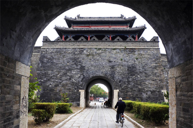 无人,横图,室外,白天,建筑,亚洲,拱门,古城,历史,城墙,地标建筑,摄影,中国文化,曲阜,山东省,孔子,彩图,传统文化,联合国教科文组织