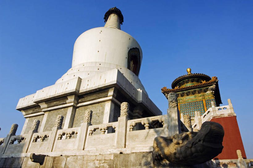 无人,寺庙,横图,室外,白天,度假,城市,建筑,北海公园,北京,日光,亚洲,首都,历史,佛塔,蓝色,天空,地标建筑,摄影,宗教,佛教,中国文化,北海市,彩图,旅行,传统文化