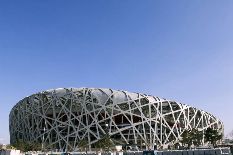 无人,横图,彩色,室外,白天,旅游,建筑,金属制品,北京,亚洲,金属,首都,体育场,现代,蓝色,天空,奥运,摄影,五颜六色,色彩斑斓,五彩缤纷,奥林匹克运动场,国家体育场,万里无云,五彩斑斓,五光十色,彩图,旅行,北京奥林匹克公园,北京奥林匹克体育场
