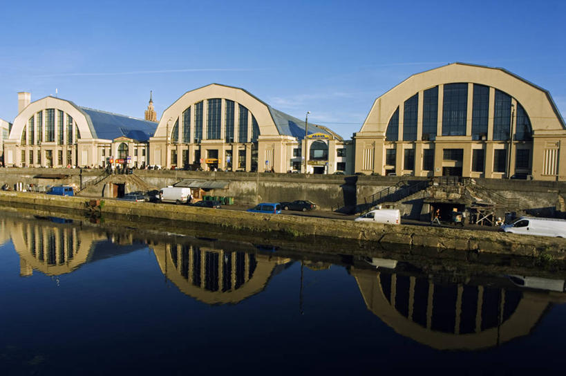 无人,横图,城市,建筑,拉脱维亚,艺术,反射,拱门,市场,首都,摄影,运河,里加,彩图,鱼市,飞机库