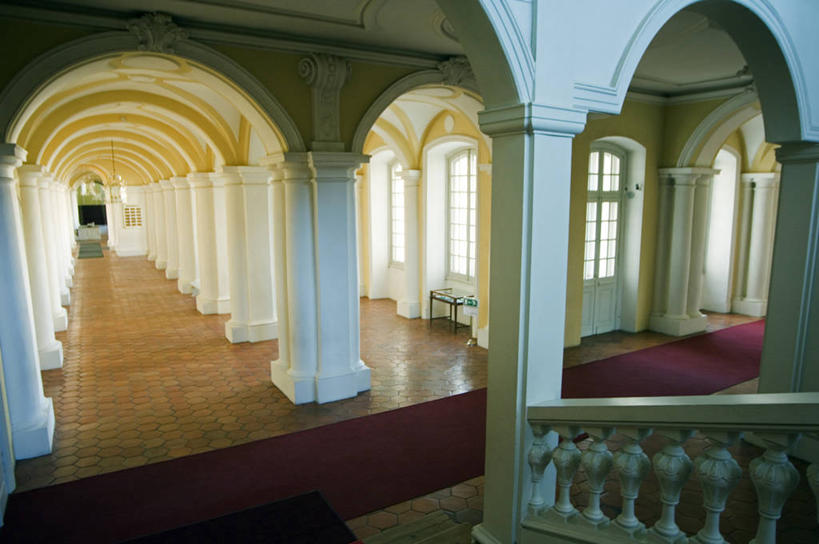 无人,建筑师,横图,室内,拉脱维亚,柱子,走廊,摄影,巴洛克风格,18世纪,柱廊,彩图