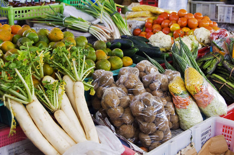 无人,横图,购物,消费,蔬菜,水果,菲律宾,亚洲,市场,货摊,社区,季节,摄影,东南亚,清新,贸易,吕宋岛,彩图,传统文化,递送