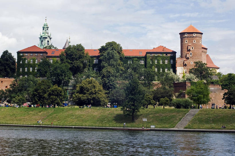 无人,横图,室外,河流,水,建筑,欧洲,波兰,城堡,河岸,摄影,哥特式风格,中欧,克拉科夫,维斯瓦河,彩图,瓦维尔主教座堂