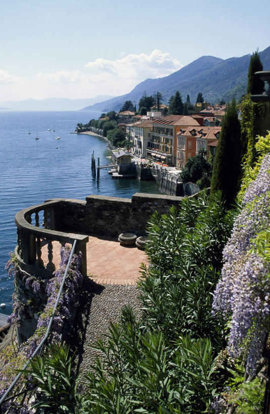 无人,竖图,山,水,意大利,树,摄影,视角,伦巴第大区,马祖尔湖,彩图