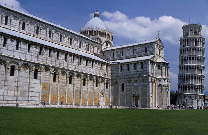 无人,横图,旅游,建筑,意大利,欧洲,塔,历史,地标建筑,靠,靠着,摄影,比萨,比萨斜塔,意大利文化,托斯卡纳区,彩图,旅行,大教堂
