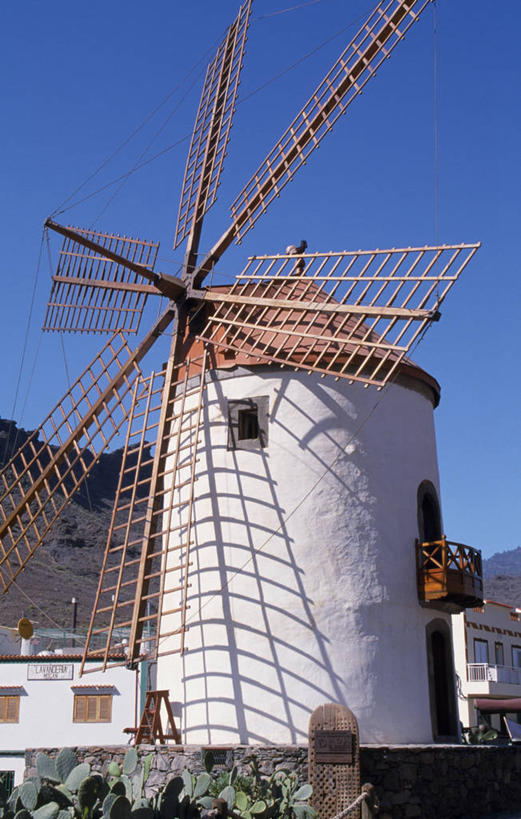 无人,竖图,建筑,风车,西班牙,欧洲,风力,摄影,谷仓,加那利群岛,环境保护,磨坊,大西洋群岛,大加纳利,彩图