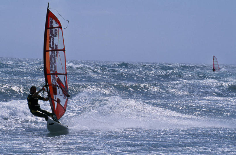 冲浪,一个人,横图,海浪,西班牙,欧洲,波形,极限运动,波浪,帆,摄影,生活方式,活动,航海,加那利群岛,大西洋群岛,大加纳利,彩图,帆板运动