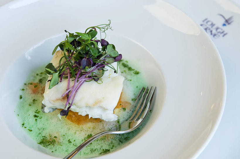 无人,横图,室外,晚餐,酒店,英国,北爱尔兰,食品,饮食,摄影,膳食,海产,彩图,装饰菜,弗马纳区,厄恩湖