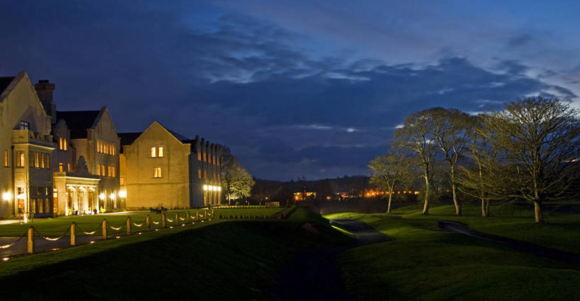 无人,横图,夜晚,建筑,酒店,英国,北爱尔兰,黄昏,摄影,照亮,彩图,弗马纳区,厄恩湖