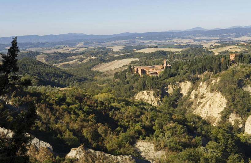 无人,教堂,横图,全景,山脉,意大利,欧洲,地形,风景,摄影,宗教,基督教,修道院,托斯卡纳区,修院,彩图