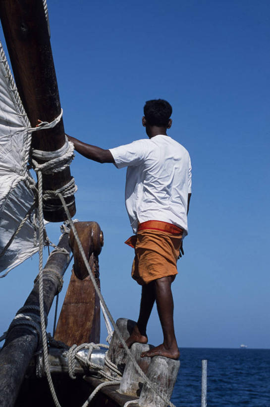 成年人,一个人,竖图,海洋,船,阿曼,仅一个男性,游艇,绳子,社区,乘务员,帆,摄影,块状,航海,印度洋,客船,波斯湾,滑车,男人,彩图,传动装置
