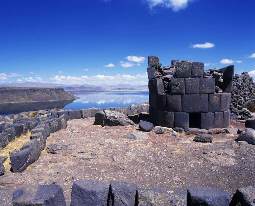 无人,横图,室外,湖,山,山脉,秘鲁,化石,废墟,南美,摄影,典礼,普诺,彩图