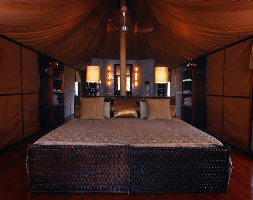 无人,横图,室内,度假,床,卧室,酒店,南非,帐篷,双人床,摄影,华贵,彩图