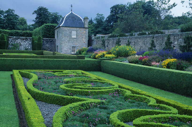 无人,花园,横图,室外,花圃,苏格兰,摄影,园林,漩涡形,小花园,彩图