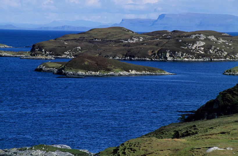 无人,横图,室外,岛,地形,海岸线,苏格兰,蓝色,摄影,海景,外赫布里底群岛,海滩,彩图