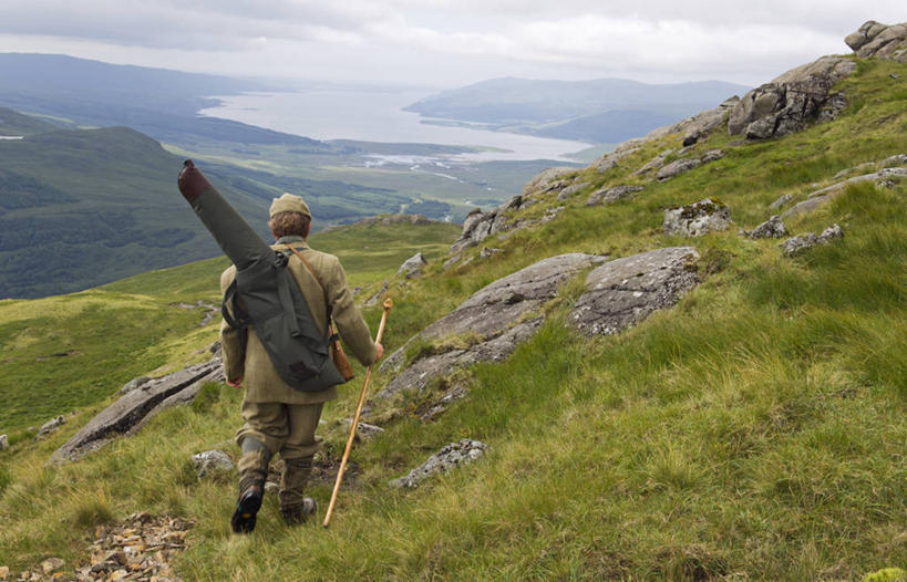 一个人,横图,室外,射击,山,山脉,守门员,苏格兰,摄影,来福枪,内赫布里底群岛,外赫布里底群岛,彩图