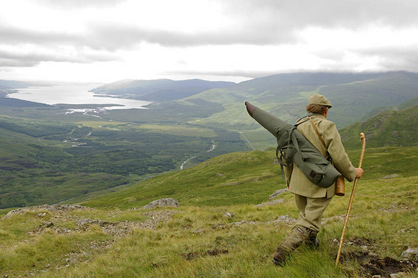 一个人,横图,室外,射击,守门员,苏格兰,摄影,来福枪,内赫布里底群岛,外赫布里底群岛,彩图