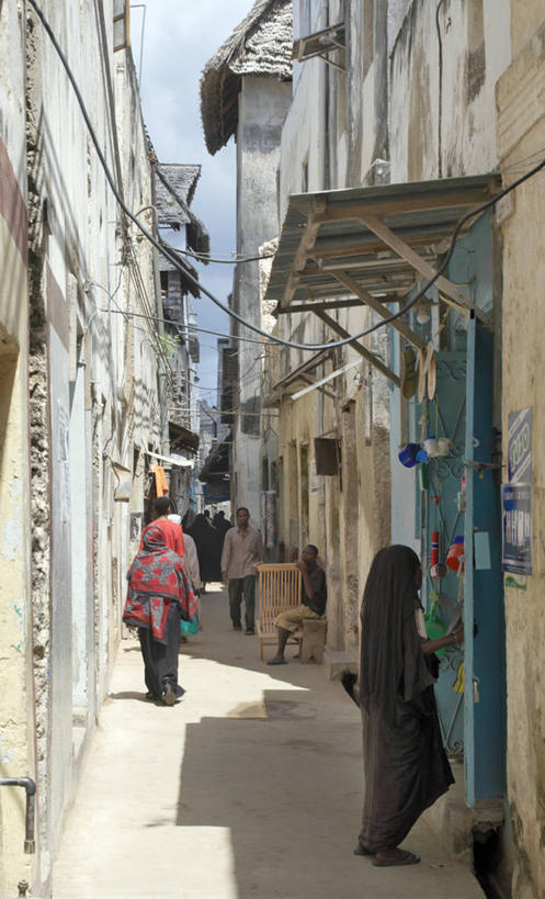 成年人,竖图,城市,街道,非洲,肯尼亚,头巾,头饰,城镇,发饰,地标建筑,摄影,伊斯兰教,非洲文化,阿伦岛,女人,彩图,传统文化,巷