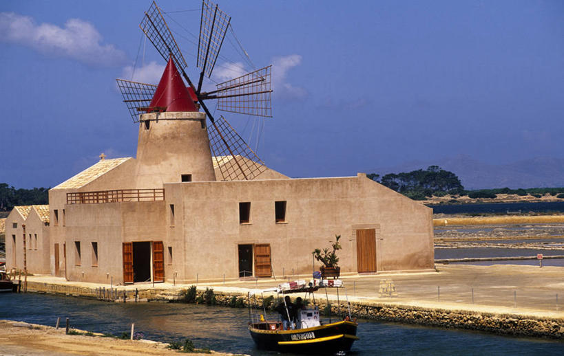 无人,工厂,横图,海洋,水,船,风车,意大利,欧洲,工作,工业,摄影,西西里,地中海文化,磨坊,彩图