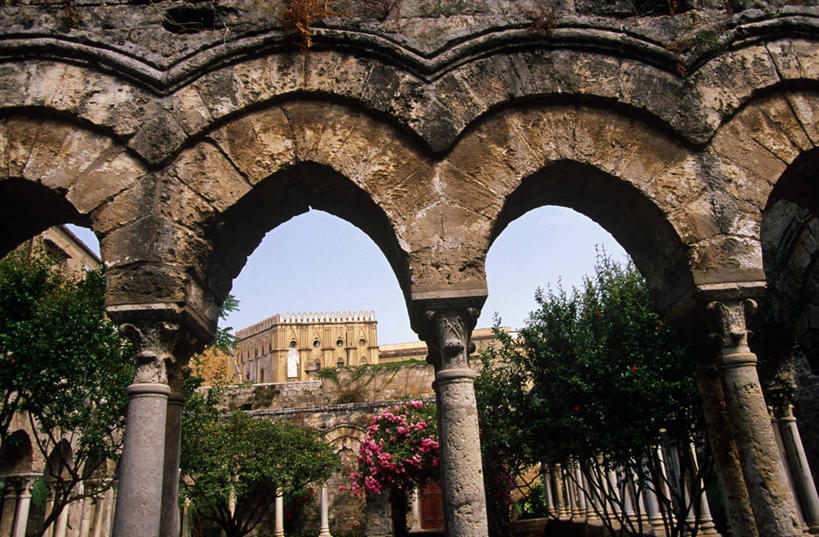 无人,横图,旅游,意大利,欧洲,拱门,历史,风景,地标建筑,摄影,宗教,回廊,西西里,地中海文化,意大利文化,巴勒莫,彩图,旅行,圣约翰