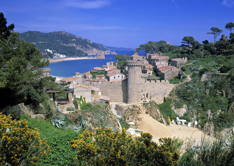 无人,横图,西班牙,欧洲,城镇,城墙,力量,摄影,加泰隆尼亚,彩图