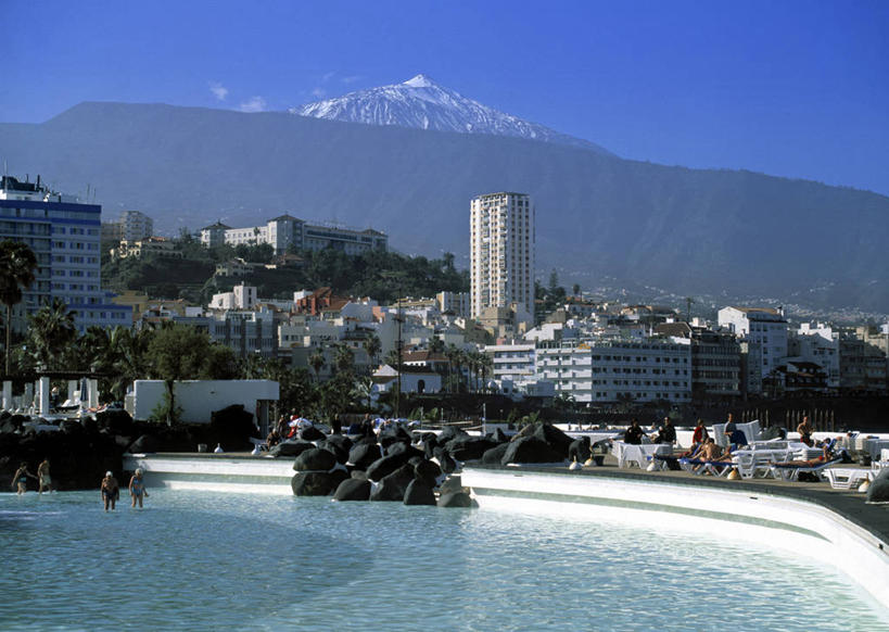 无人,游泳池,横图,水,西班牙,摄影,加那利群岛,特内里费岛,大西洋群岛,彩图