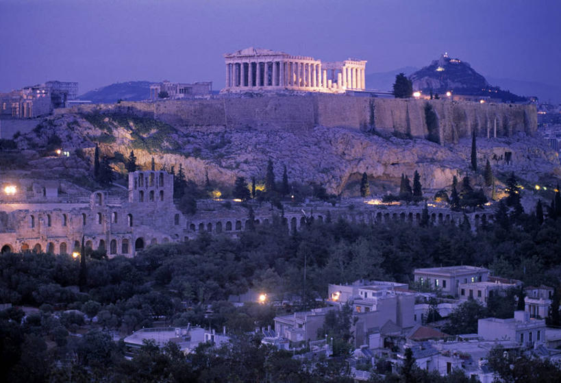 无人,横图,夜晚,希腊,欧洲,首都,摄影,希腊文化,彩图