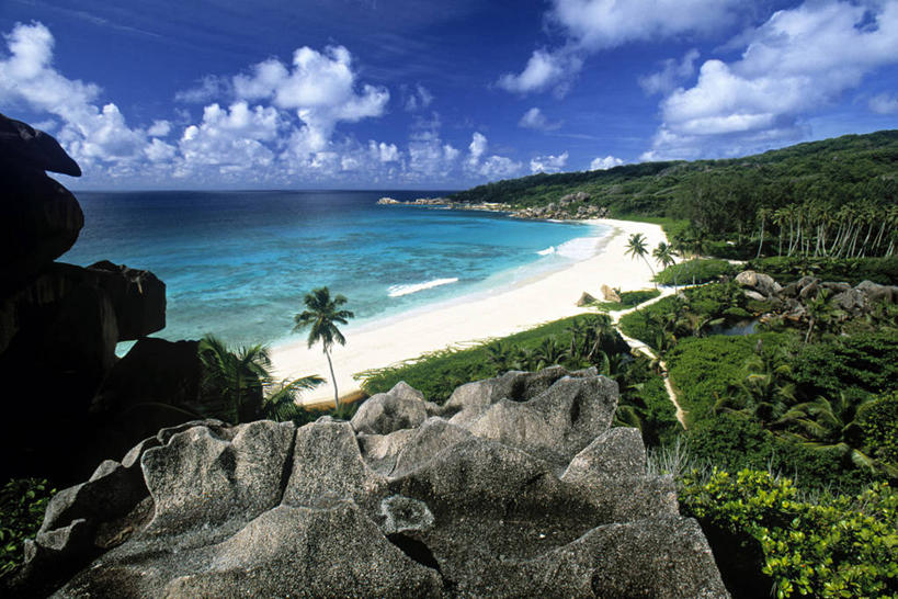 无人,横图,室外,塞舌尔,岛,摄影,热带气候,印度洋,拉迪戈岛,海滩,彩图