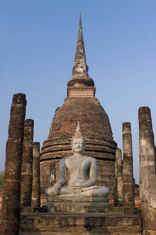 无人,竖图,泰国,亚洲,佛,素可泰,地标建筑,摄影,宗教,东南亚,泰国文化,金山寺,彩图