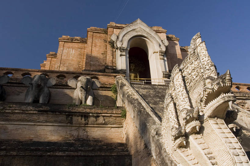 无人,横图,泰国,亚洲,摄影,宗教,东南亚,佛教,泰国文化,清迈省,柴迪隆寺,彩图