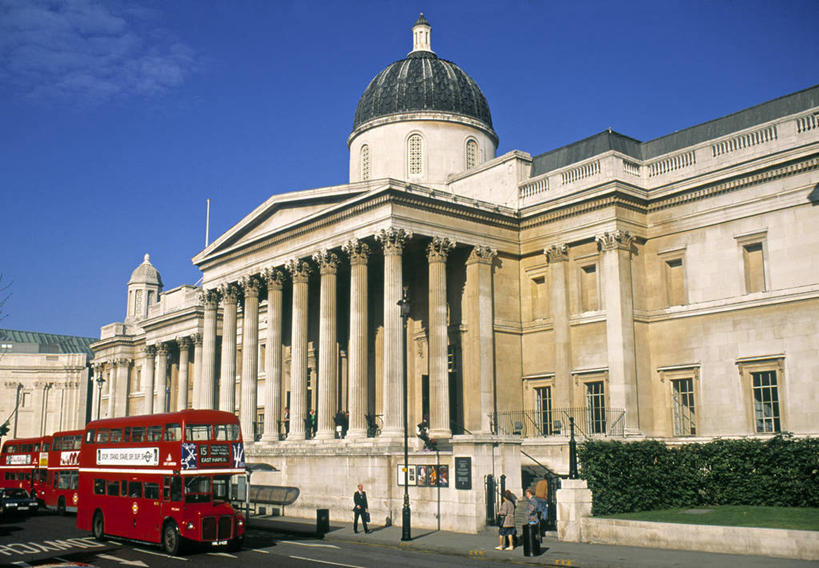 无人,广场,横图,城市,英国,欧洲,首都,英格兰,摄影,英国文化,特拉法尔加广场,国家美术馆,彩图