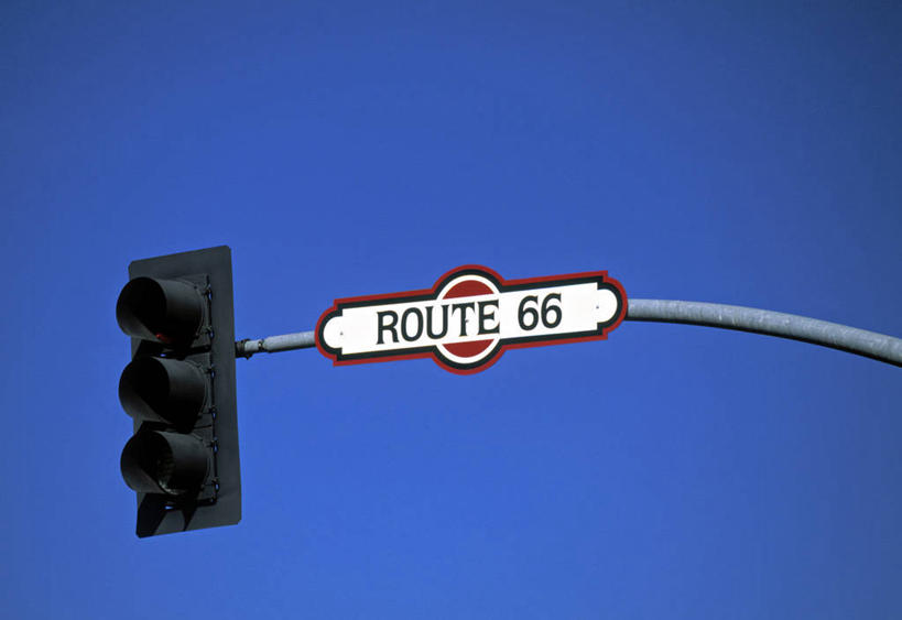 无人,横图,安全,路,美国,红绿灯,信号灯,交通,警示,摄影,亚利桑那,北美,提示,流通,交通信号灯,行人信号灯,旗杆市,66号公路,彩图