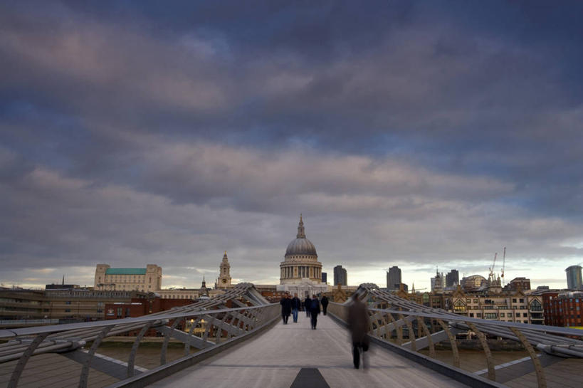 无人,横图,英国,欧洲,首都,英格兰,圣保罗大教堂,摄影,西欧,北欧,英国文化,伦敦千禧桥,彩图