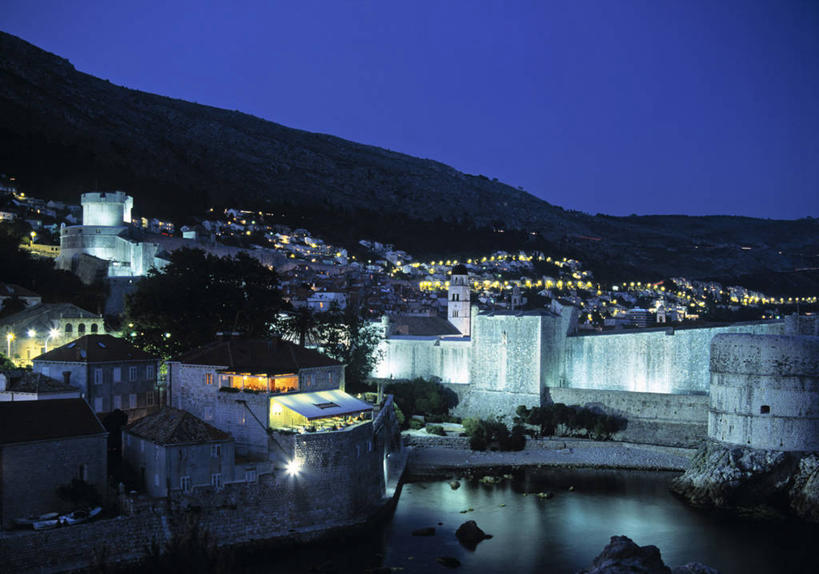 无人,横图,夜晚,城市,欧洲,克罗地亚,摄影,巴尔干,前南斯拉夫,杜布罗夫尼克,亚得里亚海,彩图,旅行