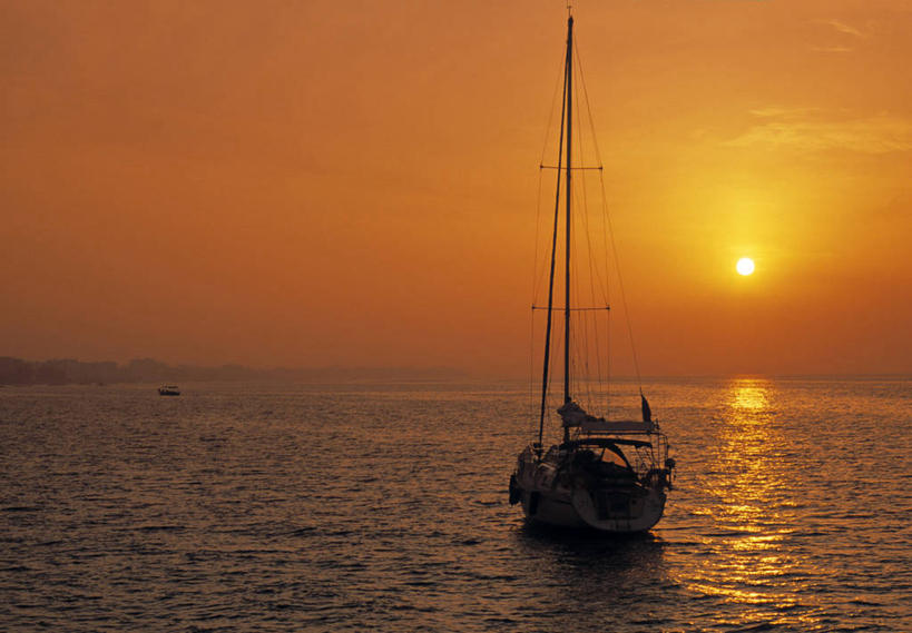 无人,横图,日出,欧洲,塞浦路斯,岛,游艇,摄影,希腊文化,利马索尔,彩图,旅行