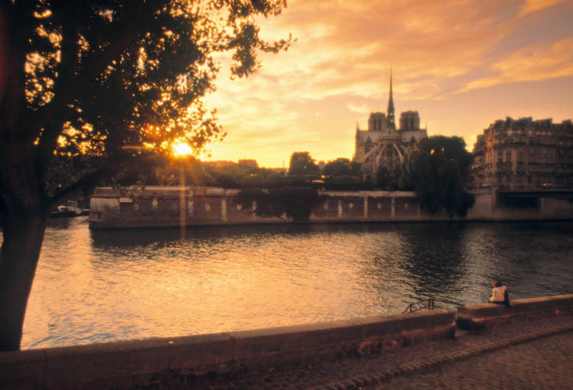 无人,横图,室外,日落,法国,巴黎,巴黎圣母院,欧洲,首都,摄影,塞纳河,法国文化,彩图,旅行