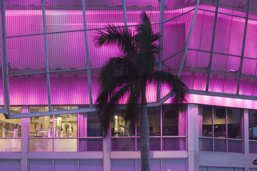 无人,健身房,横图,夜晚,城市,霓虹灯,美国,粉色,摄影,北美,北美洲,美洲,佛罗里达,佛罗里达州,迈阿密,佛州,阳光州,迈阿密海滩,南部海滩,北亚美利加洲,亚美利加洲,美国人,彩图,美利坚合众国