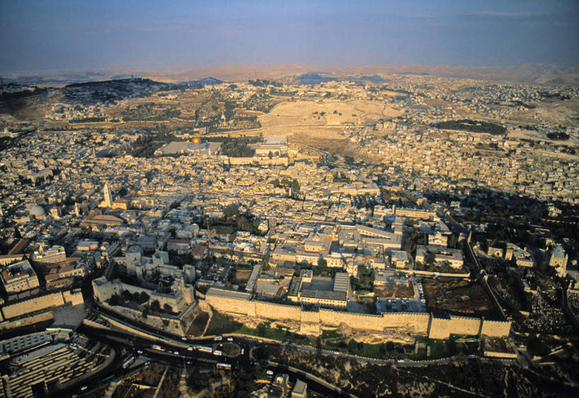 无人,横图,俯视,航拍,以色列,古城,首都,摄影,中东,鸟瞰,耶路撒冷,彩图,高角度拍摄,旅行