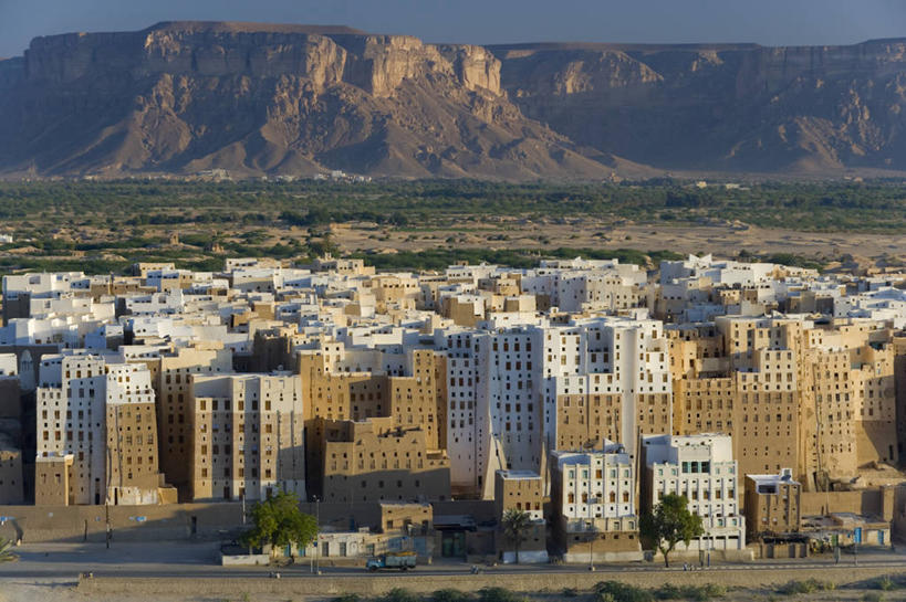 无人,横图,俯视,城市,建筑,也门,地标建筑,摄影,泥,中东,希巴姆,阿拉伯,彩图,高角度拍摄,阿拉伯半岛